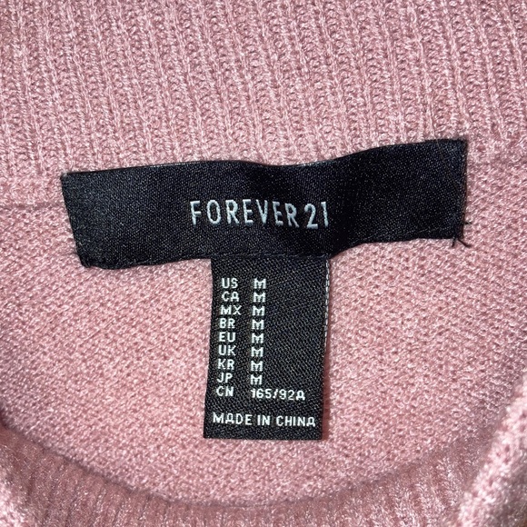 Forever 21 Dusty Pink Mauve Open Front Wrap Sweater Medium M - Picture 2 of 6